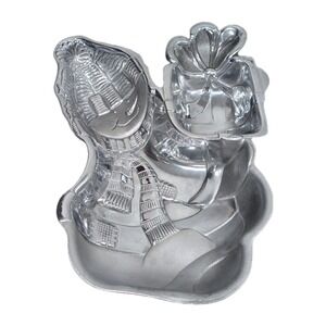 Lenox Yuletide Serveware Snowman Chip & Dip Metal Winter Platter Table‎ Decor